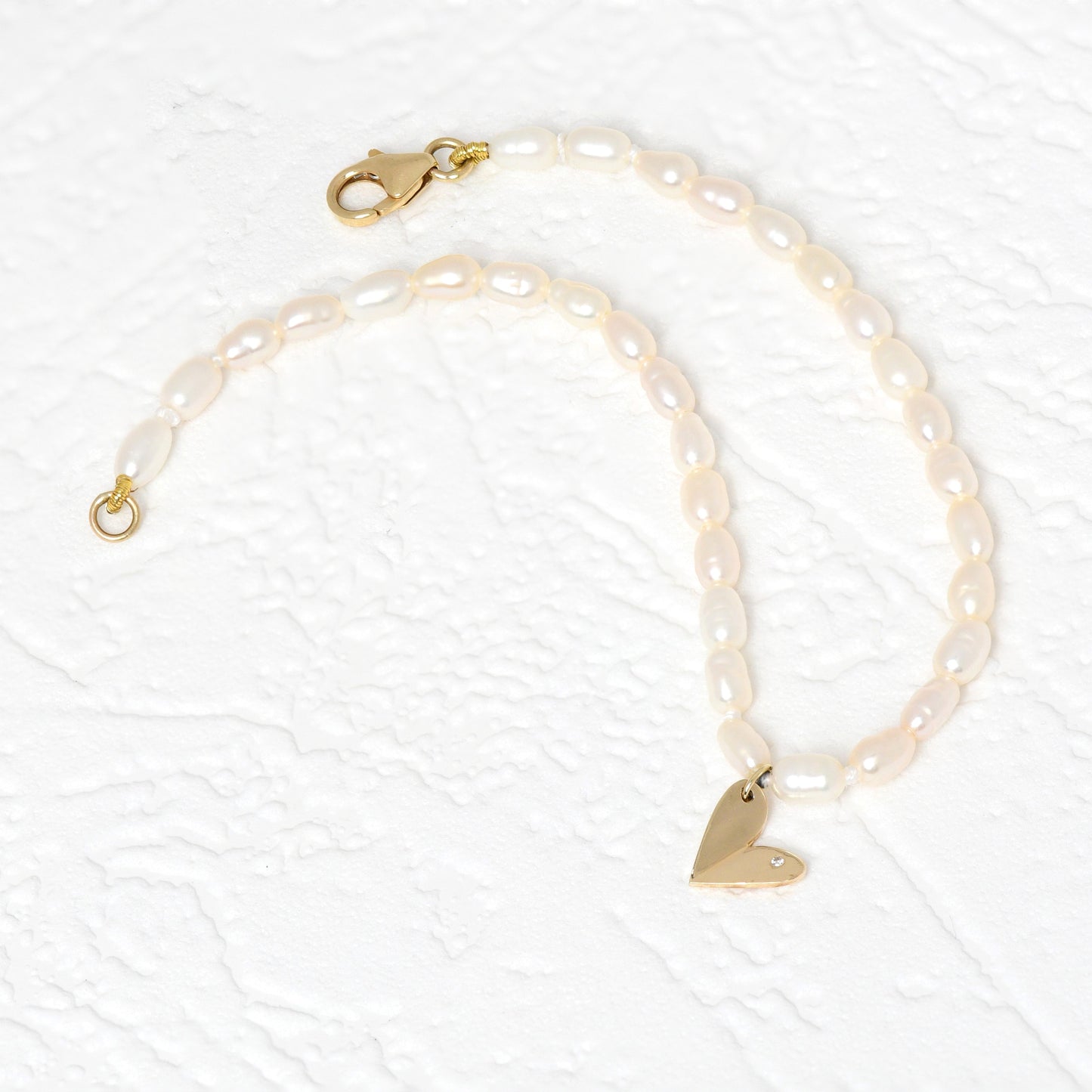 Paper Heart and Pearls Bracelet