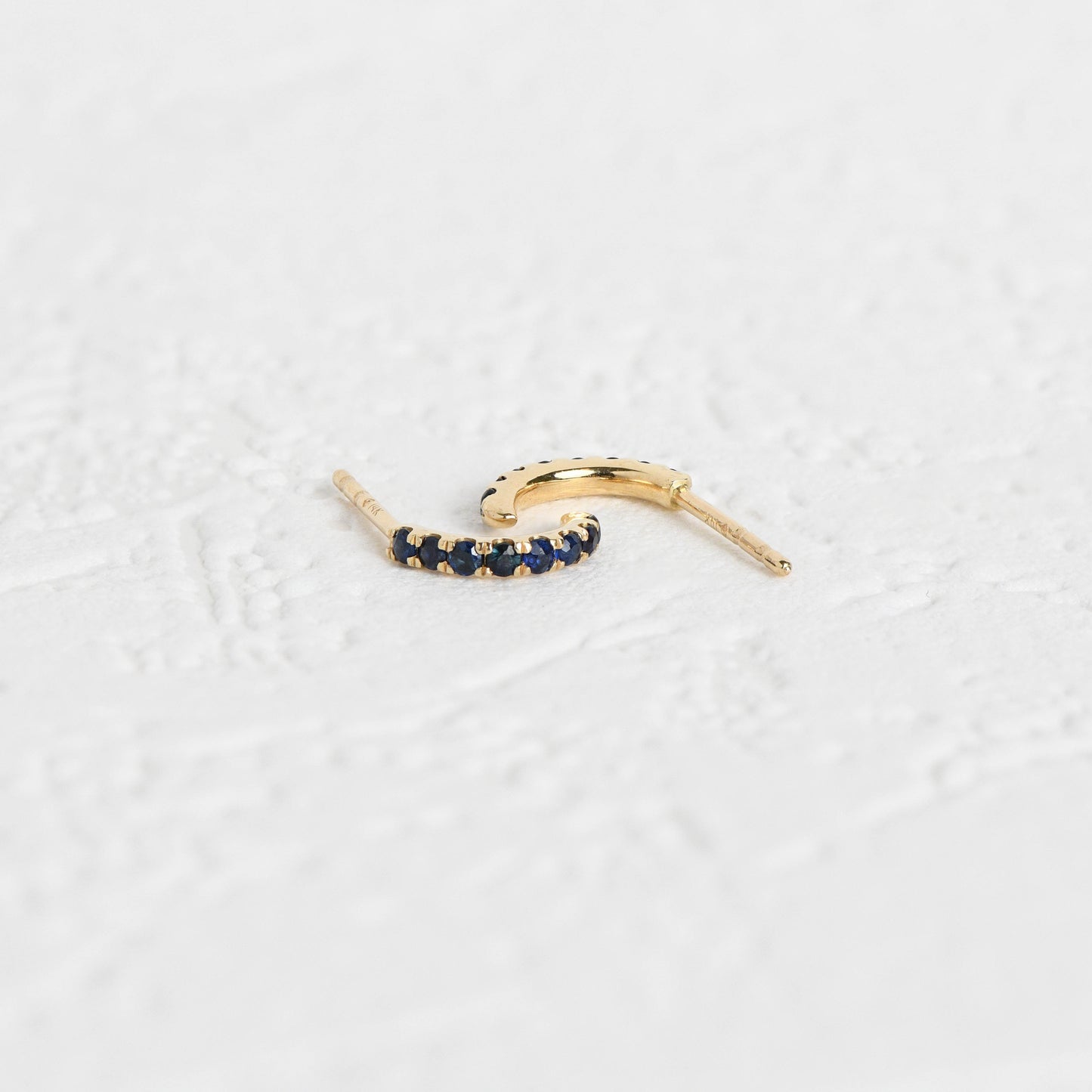 Blue Sapphire Huggie Earrings